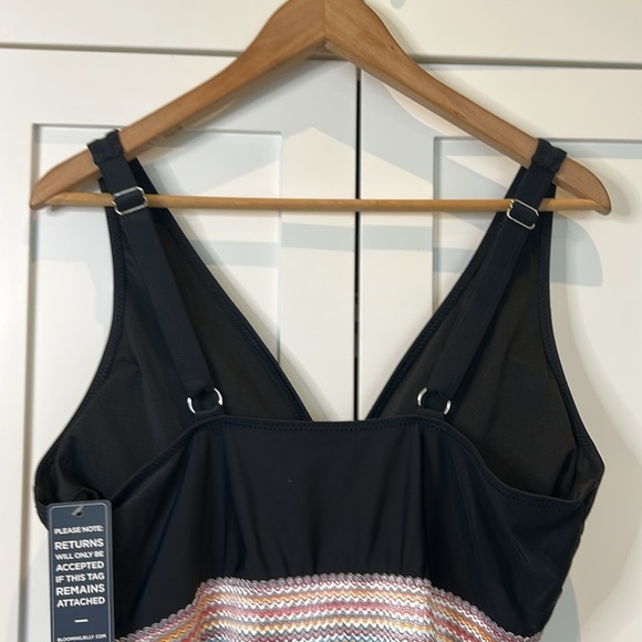 Blooming Jelly Color Block Drawstring Tummy Control One Piece Slimming Swimsuit - Picture 8 of 16